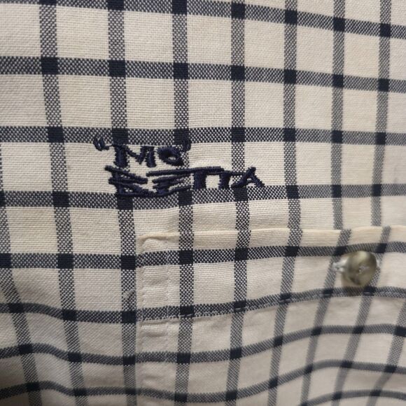 VTG MoBetta Canvas Long Sleeve Shirt Mens Large Blue Check Heavy Western Button - Picture 5 of 15